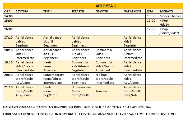 Προγραμμα αιθουσα 1