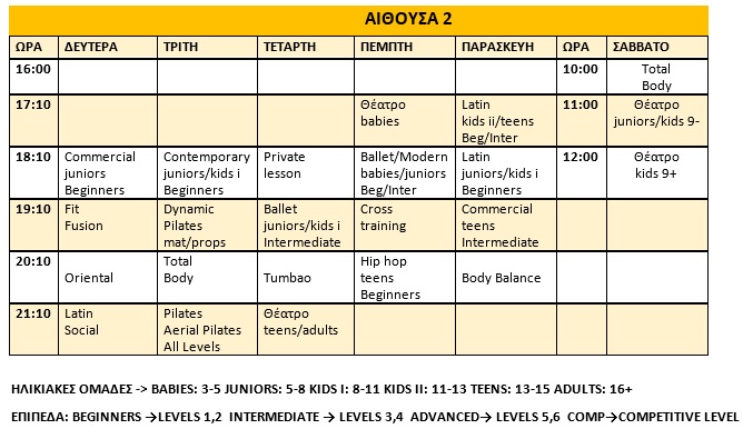 Προγραμμα αιθουσα 2